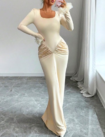 Rochie lunga SHEIN, crem