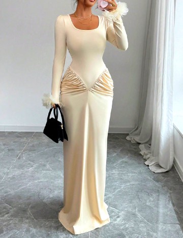 Rochie lunga SHEIN, crem