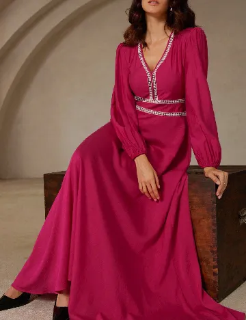 Rochie lunga Aveloria, roz