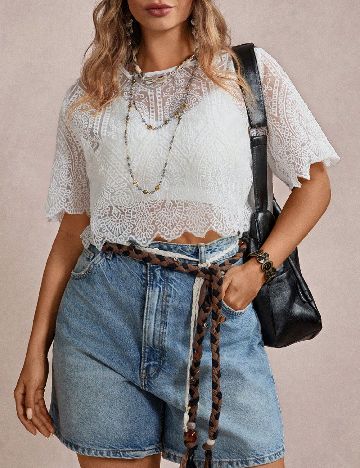 Top SHEIN CURVE, alb