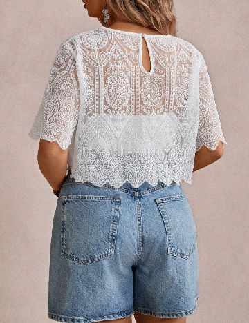 Top SHEIN CURVE, alb