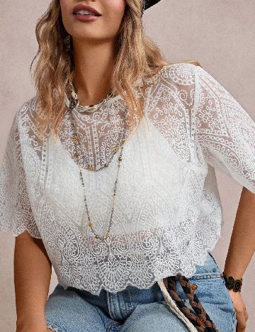 Top SHEIN CURVE, alb