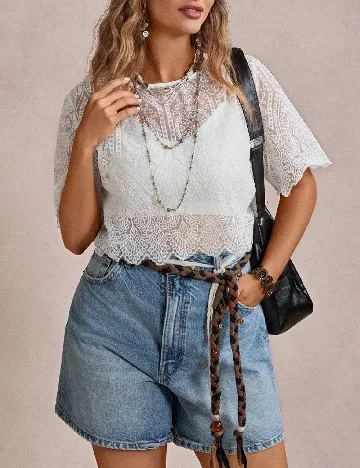 Top SHEIN CURVE, alb