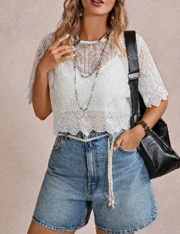 Top SHEIN CURVE, alb