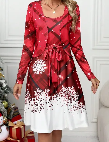 Set rochie si bluza SHEIN, rosu/alb