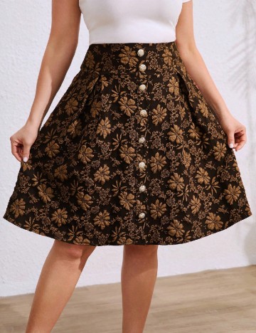 Fusta SHEIN CURVE, maro