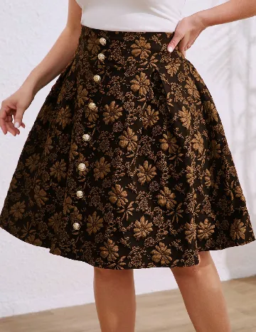 Fusta SHEIN CURVE, maro