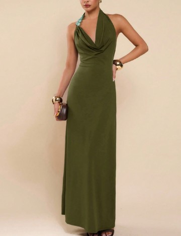 Rochie lunga Cosmina, verde