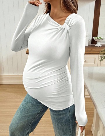Bluza SHEIN Maternity, alb