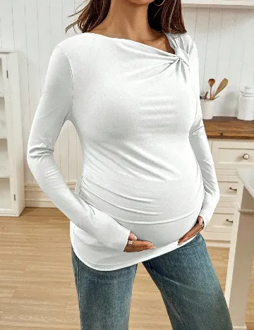 Bluza SHEIN Maternity, alb