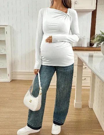 Bluza SHEIN Maternity, alb