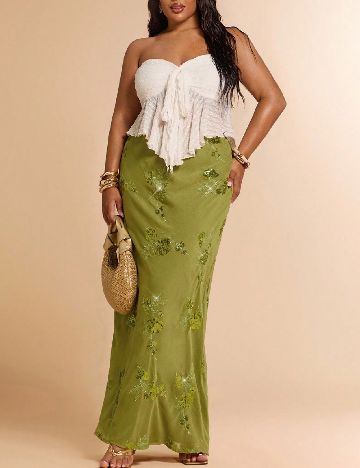 Fusta SHEIN CURVE, verde