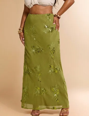 Fusta SHEIN CURVE, verde