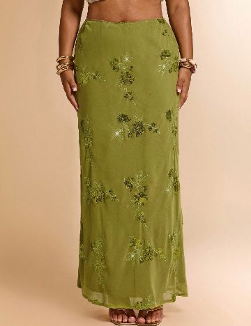 Fusta SHEIN CURVE, verde