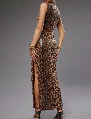 Rochie lunga Haute, animal print