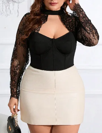 Top SHEIN CURVE, negru
