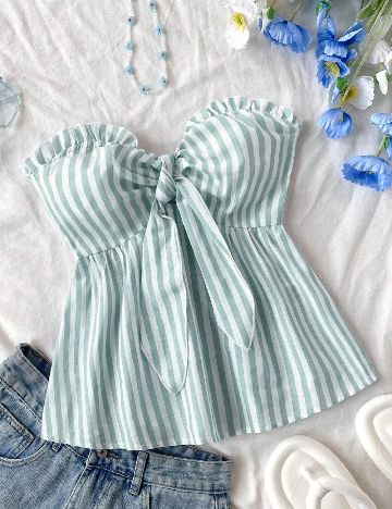 Top SHEIN, verde/alb