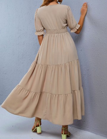 Rochie lunga SHEIN Maternity, bej