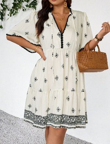 Rochie scurta SHEIN CURVE, ecru