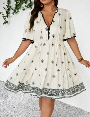 Rochie scurta SHEIN CURVE, ecru