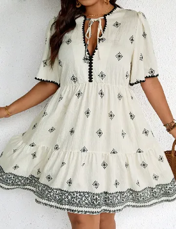 Rochie scurta SHEIN CURVE, ecru