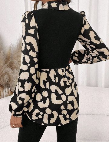 Bluza SHEIN, negru/crem