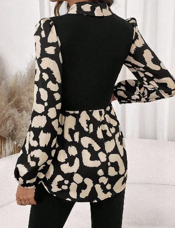 Bluza SHEIN, negru/crem