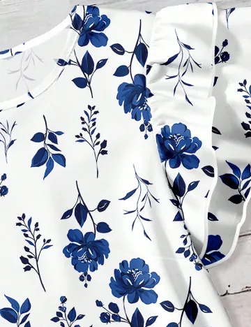 Bluza SHEIN CURVE, alb/albastru