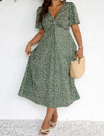 Rochie medie SHEIN CURVE, verde