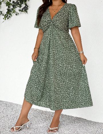 Rochie medie SHEIN CURVE, verde