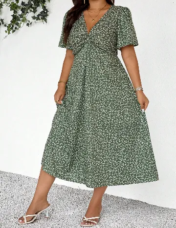 Rochie medie SHEIN CURVE, verde