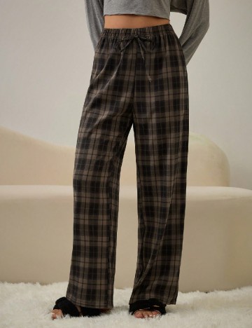 Pantaloni de pijama SHEIN, maro