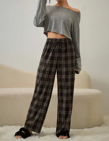 Pantaloni de pijama SHEIN, maro