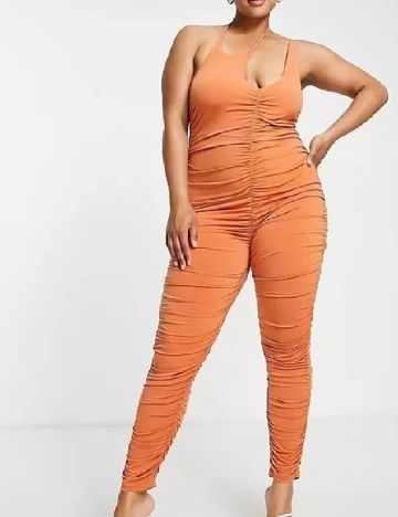 Salopeta SIMMI Plus Size, portocaliu