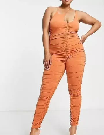 Salopeta SIMMI Plus Size, portocaliu