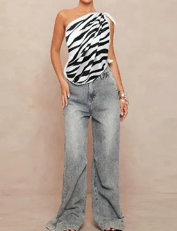 Top SHEIN, alb/negru