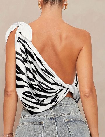 Top SHEIN, alb/negru