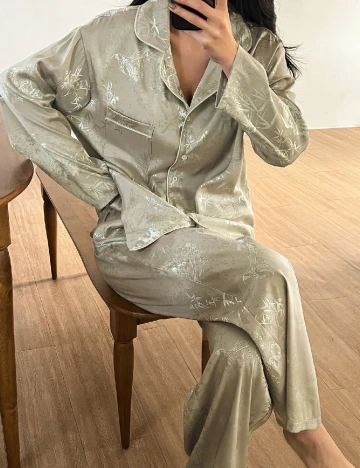 Pijama Dazy, gri/verde