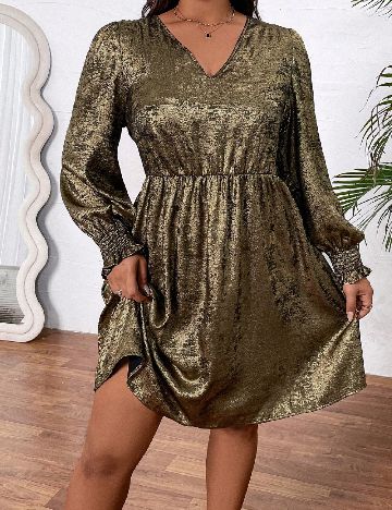 Rochie scurta SHEIN CURVE, kaki