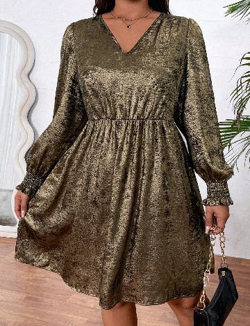 Rochie scurta SHEIN CURVE, kaki