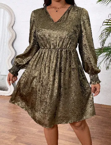 Rochie scurta SHEIN CURVE, kaki