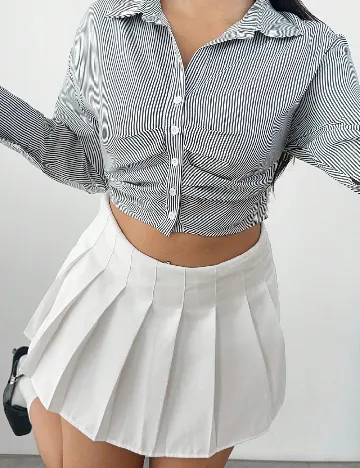 Camasa SHEIN CURVE, alb/negru