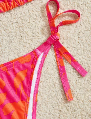 Costum de baie SHEIN CURVE, roz/portocaliu