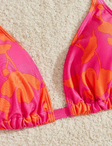 Costum de baie SHEIN CURVE, roz/portocaliu