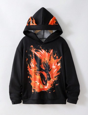 Hanorac Shein Kids, negru