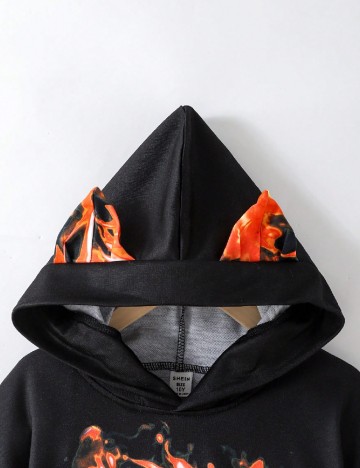 Hanorac Shein Kids, negru