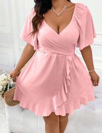 Rochie scurta SHEIN CURVE, roz