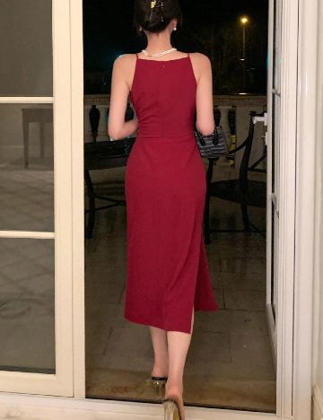 Rochie medie Dazy, visiniu