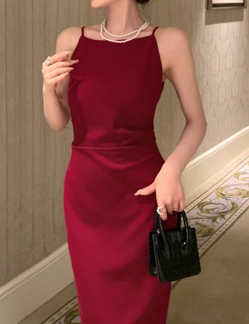 Rochie medie Dazy, visiniu