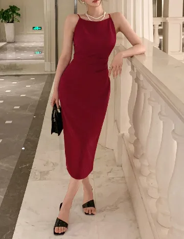 Rochie medie Dazy, visiniu